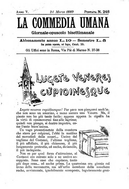 La commedia umana giornale-opuscolo settimanale