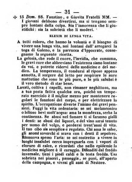 Almanacco romano per l'anno bisestile 1852 arricchito di nozioni geografiche e topografiche dello Stato Pontificio e di utilissimi precetti morali ed igienici