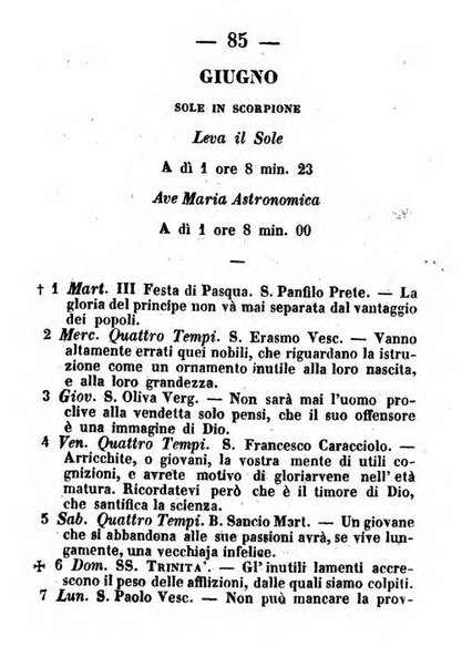 Almanacco romano per l'anno bisestile 1852 arricchito di nozioni geografiche e topografiche dello Stato Pontificio e di utilissimi precetti morali ed igienici