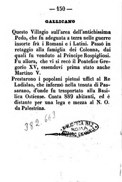 Almanacco romano per l'anno bisestile 1852 arricchito di nozioni geografiche e topografiche dello Stato Pontificio e di utilissimi precetti morali ed igienici