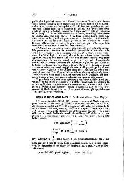 La natura rivista di scienze fisiche e naturali