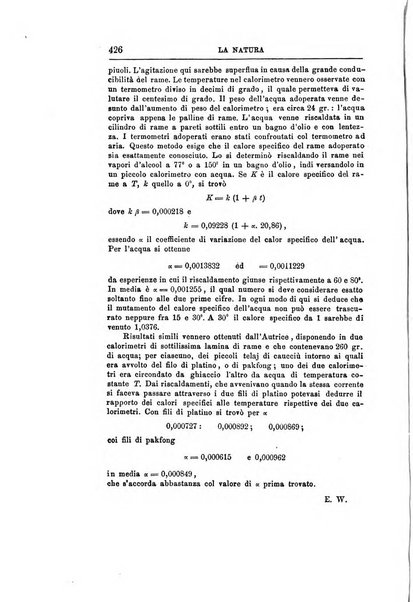 La natura rivista di scienze fisiche e naturali