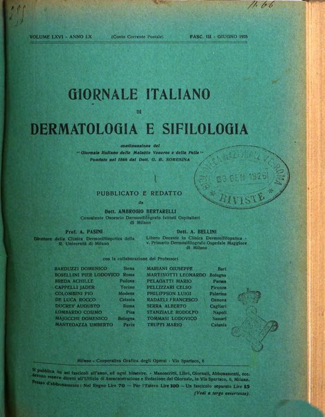 Giornale italiano di dermatologia e sifilologia