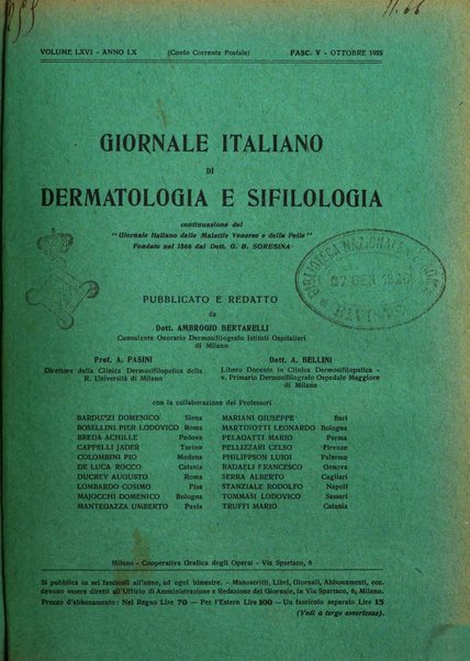 Giornale italiano di dermatologia e sifilologia