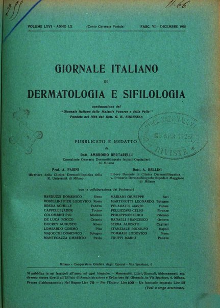 Giornale italiano di dermatologia e sifilologia