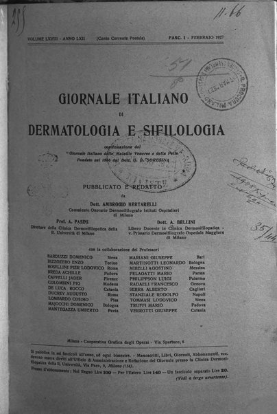 Giornale italiano di dermatologia e sifilologia