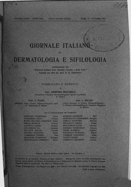 Giornale italiano di dermatologia e sifilologia