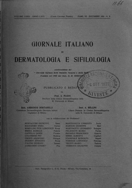 Giornale italiano di dermatologia e sifilologia