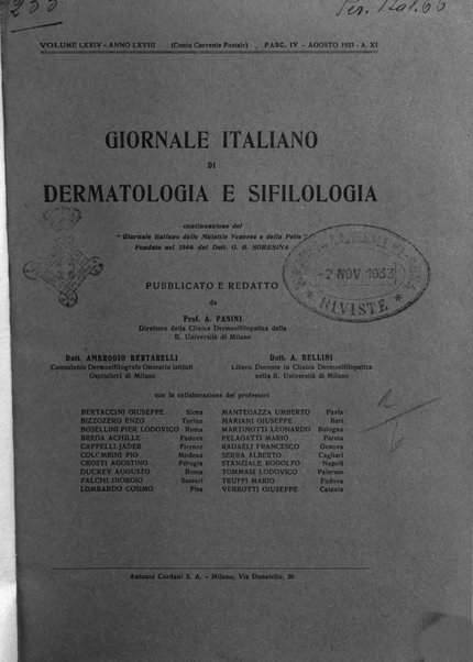 Giornale italiano di dermatologia e sifilologia