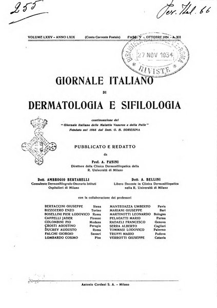 Giornale italiano di dermatologia e sifilologia