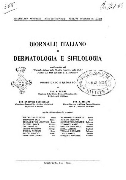 Giornale italiano di dermatologia e sifilologia