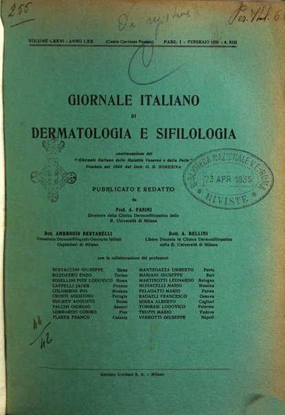 Giornale italiano di dermatologia e sifilologia