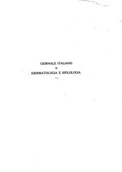 Giornale italiano di dermatologia e sifilologia