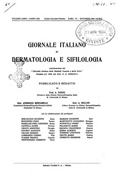 Giornale italiano di dermatologia e sifilologia