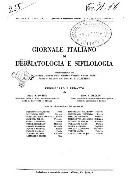 Giornale italiano di dermatologia e sifilologia