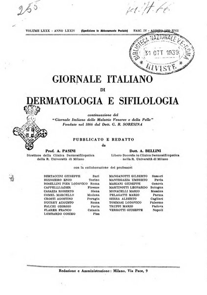 Giornale italiano di dermatologia e sifilologia