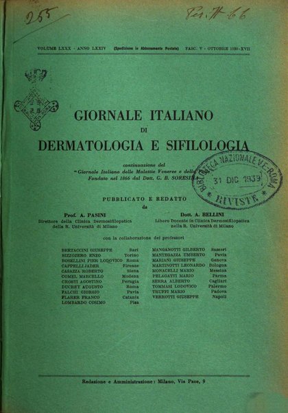 Giornale italiano di dermatologia e sifilologia