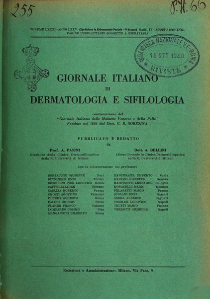 Giornale italiano di dermatologia e sifilologia