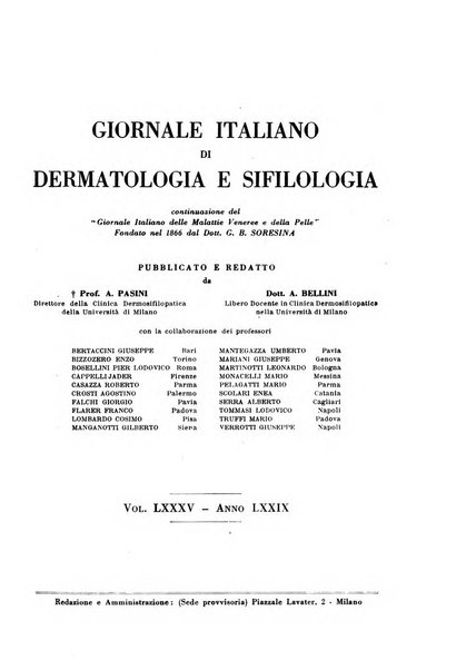 Giornale italiano di dermatologia e sifilologia