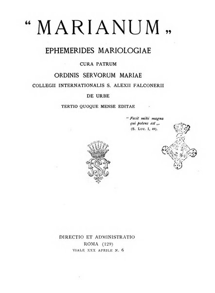 Marianum ephemerides mariologiae