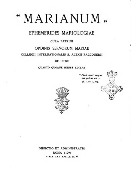 Marianum ephemerides mariologiae