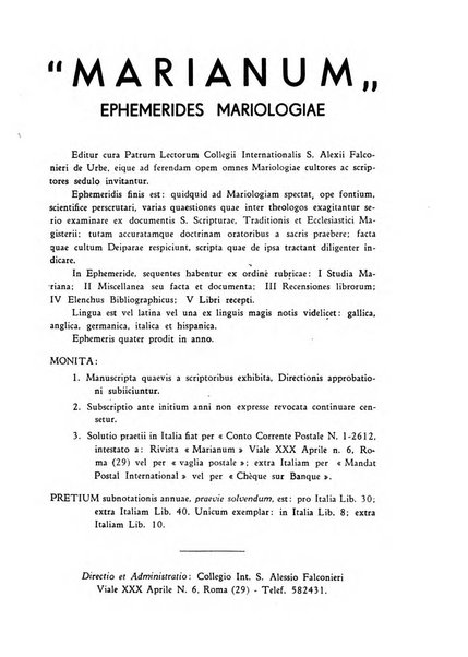 Marianum ephemerides mariologiae