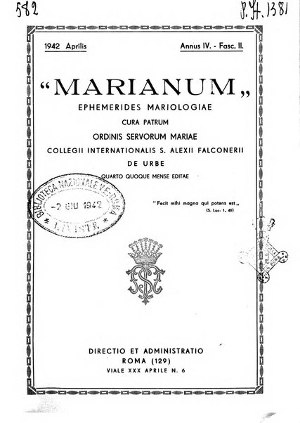 Marianum ephemerides mariologiae