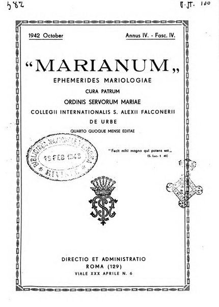 Marianum ephemerides mariologiae