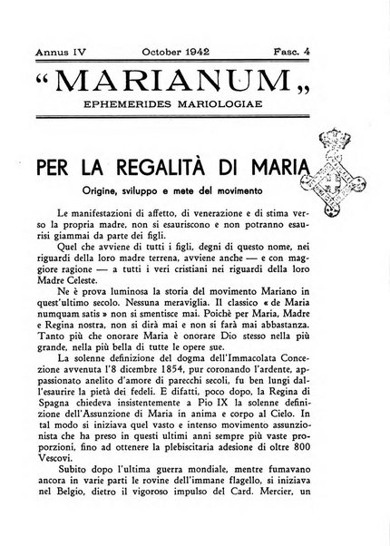 Marianum ephemerides mariologiae