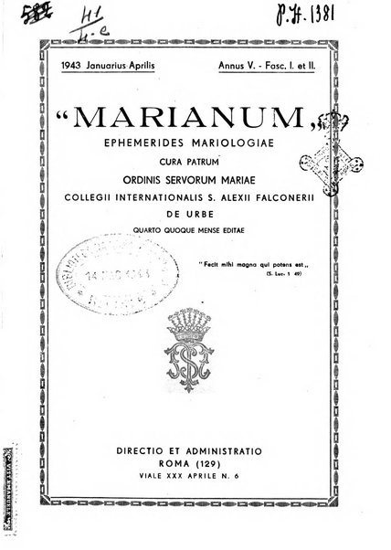 Marianum ephemerides mariologiae