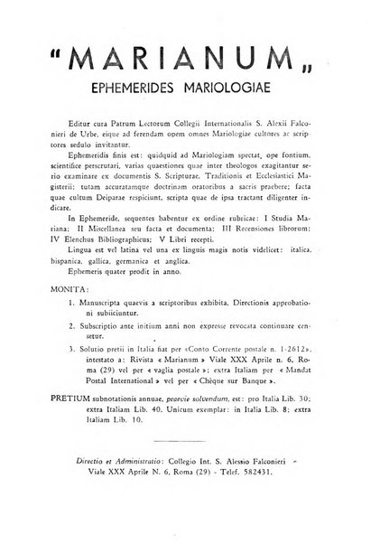 Marianum ephemerides mariologiae