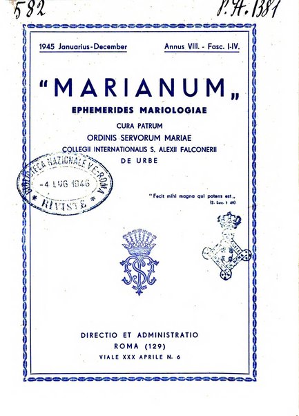 Marianum ephemerides mariologiae