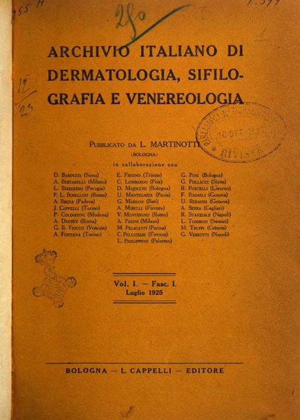 Archivio italiano di dermatologia, sifilografia e venereologia