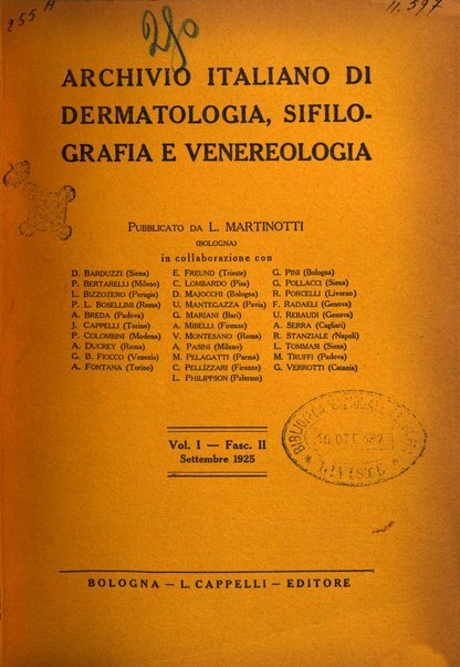 Archivio italiano di dermatologia, sifilografia e venereologia