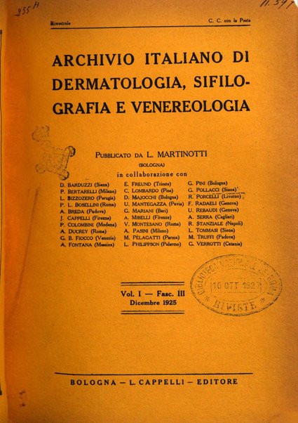 Archivio italiano di dermatologia, sifilografia e venereologia