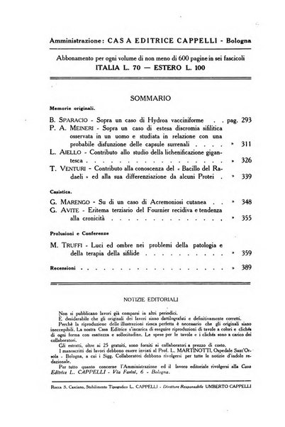 Archivio italiano di dermatologia, sifilografia e venereologia