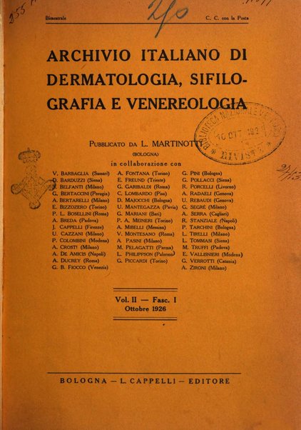 Archivio italiano di dermatologia, sifilografia e venereologia