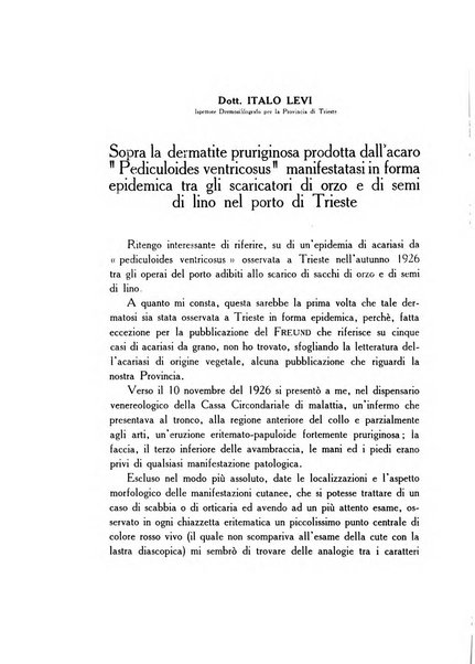 Archivio italiano di dermatologia, sifilografia e venereologia