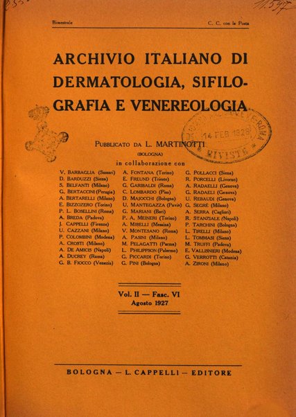 Archivio italiano di dermatologia, sifilografia e venereologia