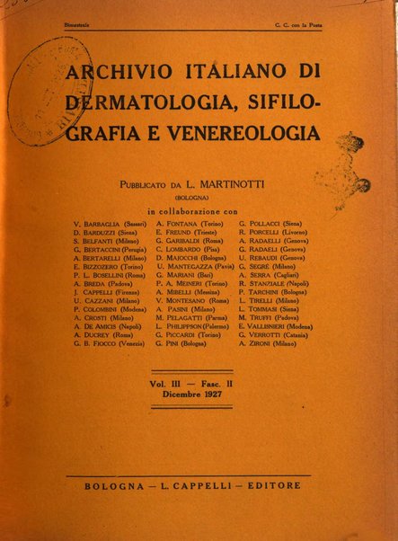 Archivio italiano di dermatologia, sifilografia e venereologia