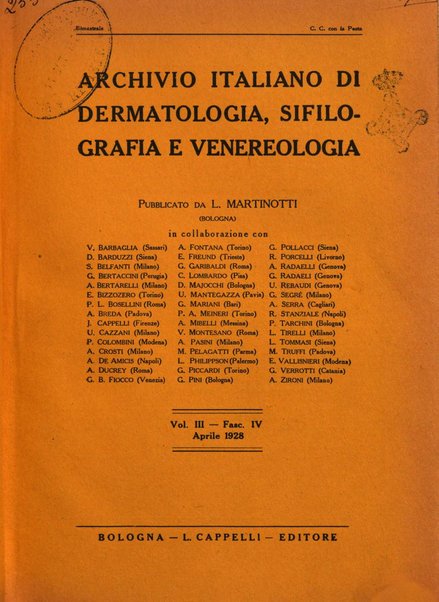 Archivio italiano di dermatologia, sifilografia e venereologia