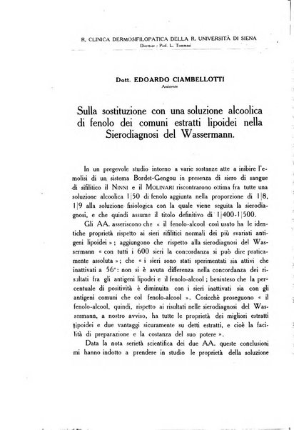 Archivio italiano di dermatologia, sifilografia e venereologia