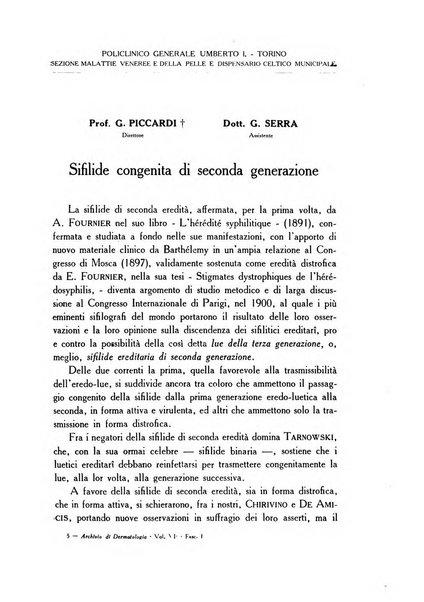 Archivio italiano di dermatologia, sifilografia e venereologia