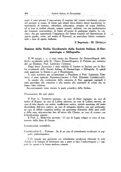 Archivio italiano di dermatologia, sifilografia e venereologia