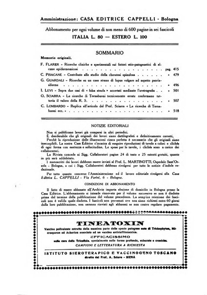 Archivio italiano di dermatologia, sifilografia e venereologia