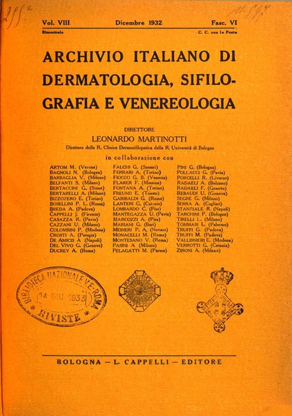 Archivio italiano di dermatologia, sifilografia e venereologia