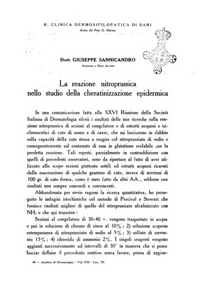 Archivio italiano di dermatologia, sifilografia e venereologia