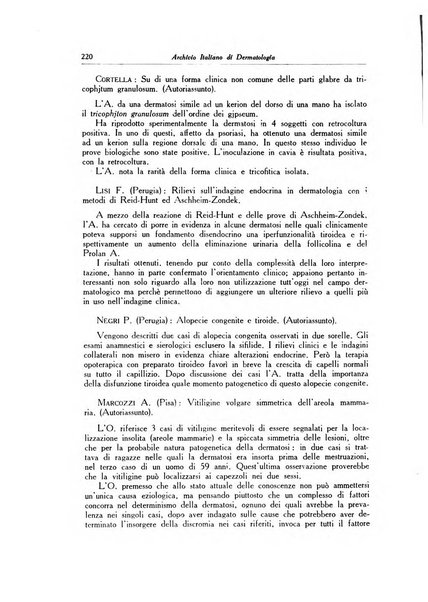 Archivio italiano di dermatologia, sifilografia e venereologia