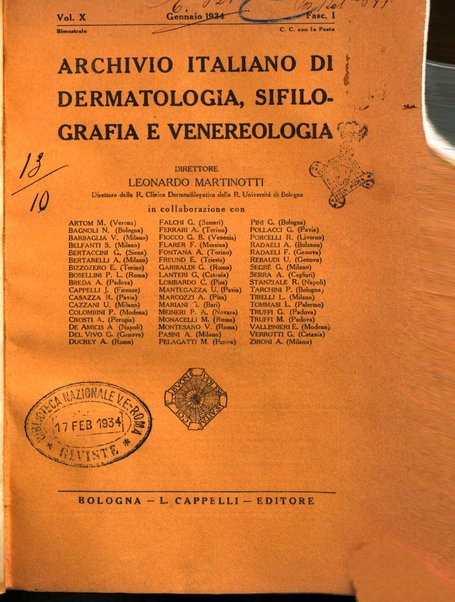 Archivio italiano di dermatologia, sifilografia e venereologia