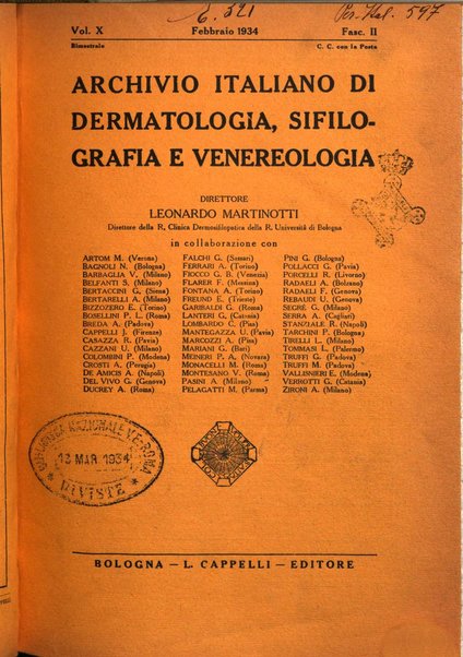 Archivio italiano di dermatologia, sifilografia e venereologia